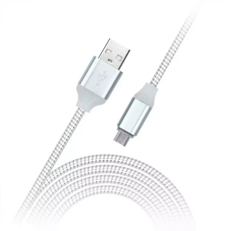 Кабель SMARTBUY USB micro USB, с индикацией, 1 м, с мет. након, белый
