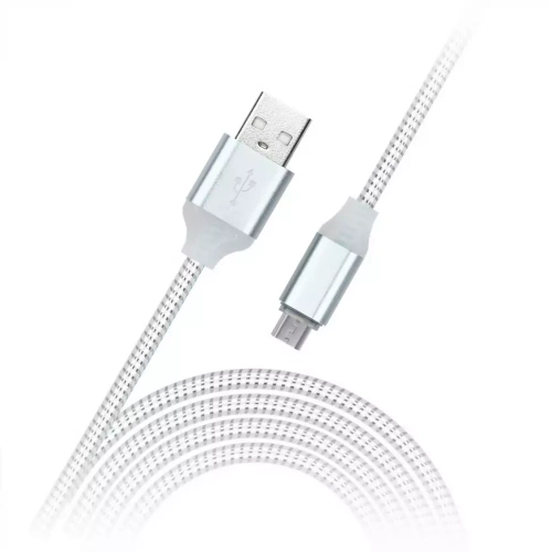 Кабель SMARTBUY USB micro USB, с индикацией, 1 м, с мет. након, белый