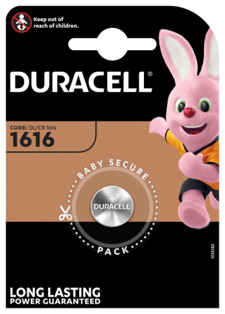 Батарейка Duracell CR1616 BL1 3V 1/10/100