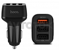 Зарядный блок в прикуриватель Hoco 3 USB (Быстрая Зарядка!)  Z-15-B