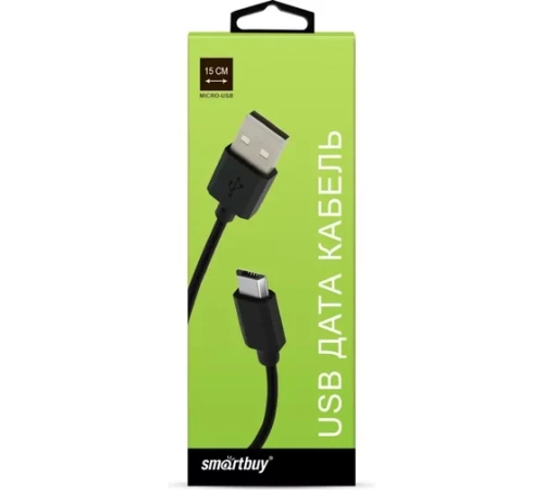 Кабель SMARTBUY USB MicroUSB, 0.15 м, 3А, черный