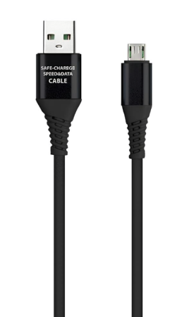 Кабель SMARTBUY USB Micro в рез.оплет. Gear, 1м. мет.након., черный