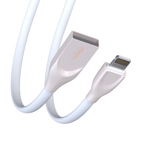 Кабель FORZA Flat White iP, 1м, 2А, белый
