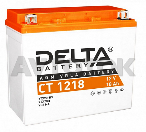 Аккумулятор Delta CT1218 емк.18А/ч; п.т.270А