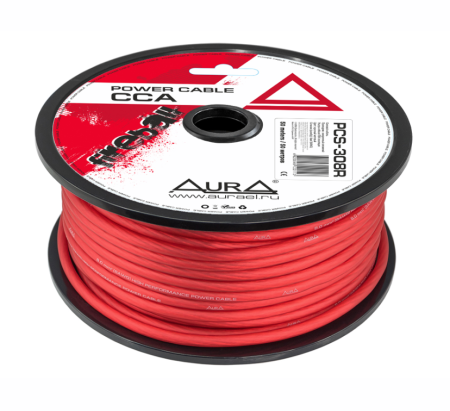 Aura PCS-308R кабель силовой красный 8GA (50 м) (с характеристиками)