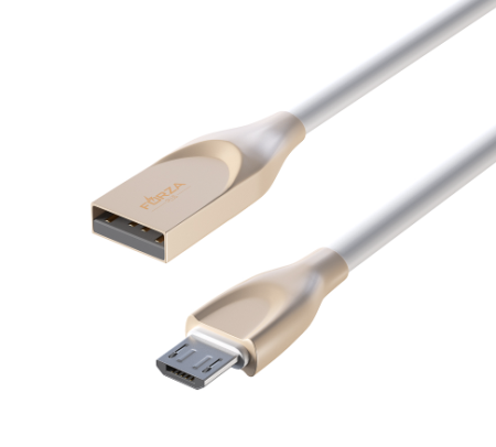 Кабель FORZA Flat White Micro USB, 1м, 2А, белый