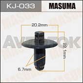 Клипса автомобильная (автокрепёж) Masuma 033-KJ