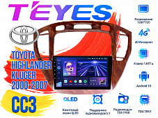 Штатная магнитола Toyota Highlander, Kluger (2000- 2007) орех,для авто без монитора TEYES CC3 DSP Android