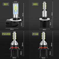 Лампа светодиодная Blick H27(880/881)-NF1PLUS 6000K 12V/24V 2шт