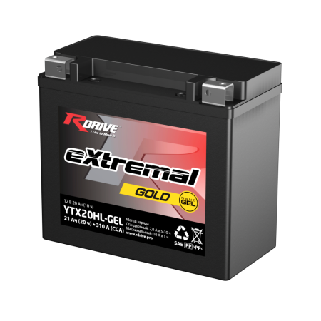 Аккумулятор Rdrive eXtremal Gold YTX20HL-GEL