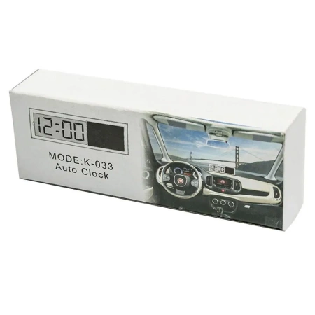 Автомобильные серебристые электронные часы K-033