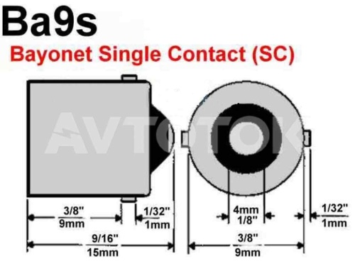 Лампа Луч 12V T4W (BA9s) 4W синяя