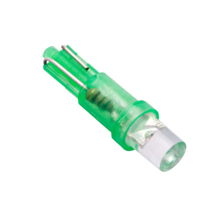 Светодиодная лампа Маяк 12V T5 (W2.0*4,6d) 1,2W зеленая, без цоколя