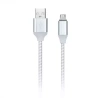 Кабель SMARTBUY USB micro USB, с индикацией, 1 м, с мет. након, белый