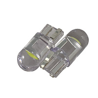 Светодиодная лампа 12V Т10 (W2,1*9,5d) белая, 2 Cob диода CL силикон без цоколя