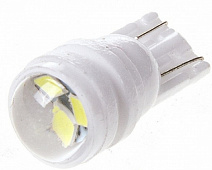 Лампа светодиодная Т10 (W2,1*9,5d) белая, 57 SMD 3014 диодов, линза, Candus обманка без цоколя 12/24V