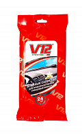 Салфетки влажные "V12" для приборной панели глянцевый эффект (ваниль) 24шт. (Италия) 47487