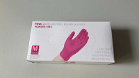 Перчатки Валли Пластик M розовый (пачка 100шт )