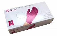 Перчатки Валли Пластик S розовый  ( пачка 100шт )
