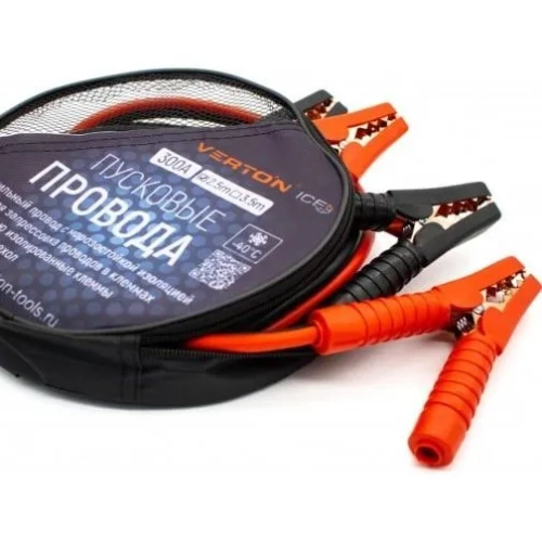 Фото провода прикуривания в сумке морозостойкие verton ice -40c  (300а/3.5м) Провода прикуривания в сумке морозостойкие VERTON ICE -40C  (300А/3.5М)