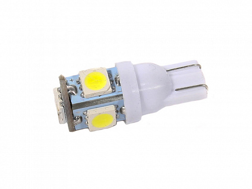 Светодиодная лампа 12V Т5 (W2,0*4,6d) белая, 1 SMD 5050 диод без цоколя