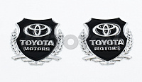 Эмблема металлическая с логотипом "Toyota Motors" (2шт) JHMS-01