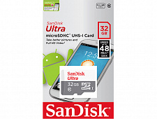 Карта памяти MicroSD 32GB SanDisk Class 10 Ultra UHS-I A1 (120 Mb/s) без адаптера