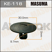 Клипса автомобильная (автокрепёж) Masuma 118-KE