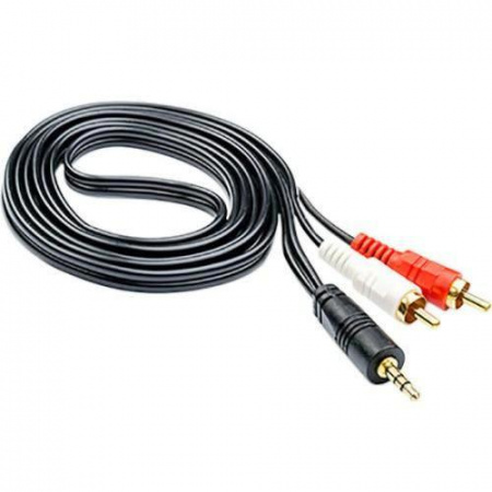 Кабель AUX AURA RCA-J12S миниджек, 3,5,>3.5 mm, серебристый 1 метр