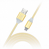 Кабель SMARTBUY USB micro USB, с индикацией, 1 м, с мет. након, белый
