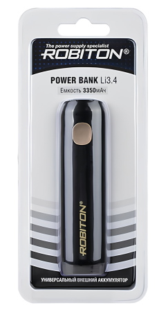 Универсальный внешний аккумулятор ROBITON POWER BANK Li3.4 14263