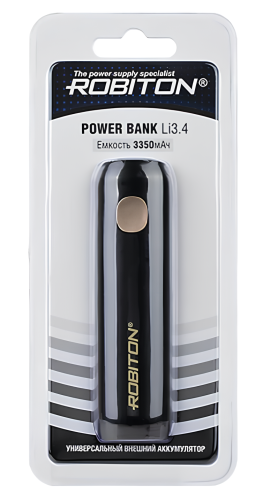 Универсальный внешний аккумулятор ROBITON POWER BANK Li3.4 14263