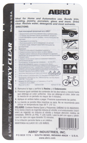 ABRO MASTERS клей эпоксидный прозрачный авто