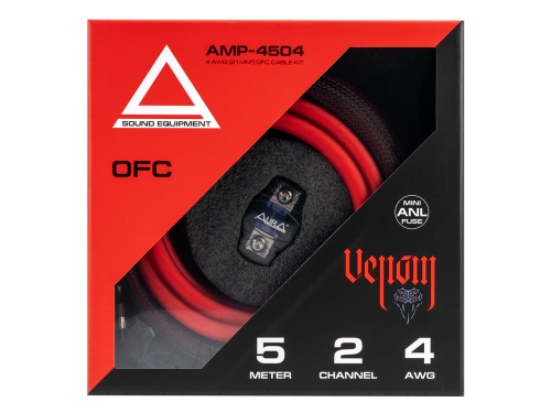 Aura AMP-4504  комплект кабелей для усилителя 2x4AWG 5 метров
