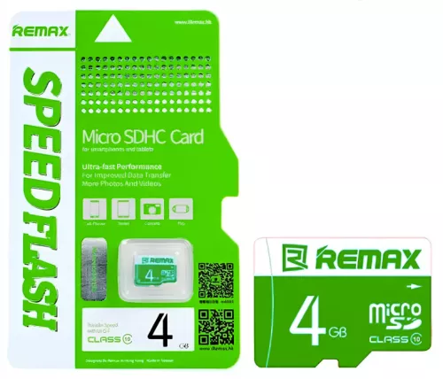 Remax карта памяти microSDHC, 4GB, Class 6 RM-4