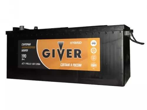GIVER HYBRID 6СТ-190 евро конус 190Ач 1250А аккумулятор GIVER HYBRID 6СТ-190 евро конус 190Ач 1250А аккумулятор