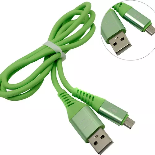 Кабель SMARTBUY USB Micro в рез.оплет. Gear, 1м. мет.након., салатовый