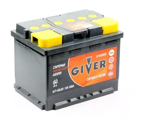 GIVER HYBRID 6СТ-60.0 60Ач 500А аккумулятор автомобильный GIVER HYBRID 6СТ-60.0 60Ач 500А аккумулятор автомобильный