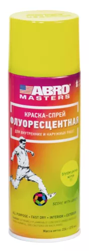 ABRO MASTERS краска-спрей флуоресцентная (желтый)