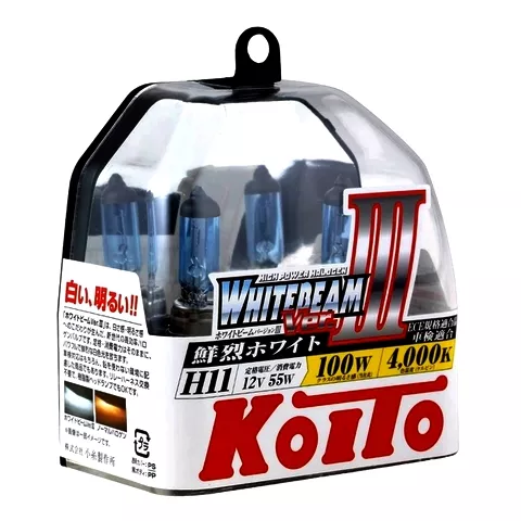 Лампа Koito Whitebeam H11 12V 55W (100W) 4000K (комплект 2 шт.) P0750W Лампа Koito Whitebeam H11 12V 55W (100W) 4000K (комплект 2 шт.) P0750W