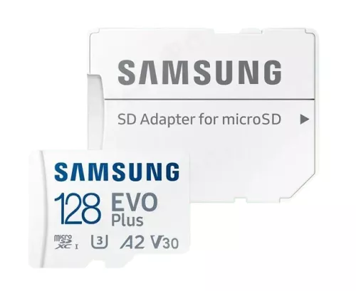 Samsung карта памяти, microSD, 128GB, Class 10 + адаптер