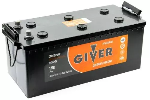 Аккумулятор автомобильный GIVER HYBRID 6СТ - 190 росс.конус емк190 A/ч п.т.1250а Аккумулятор автомобильный GIVER HYBRID 6СТ - 190 росс.конус емк190 A/ч п.т.1250а