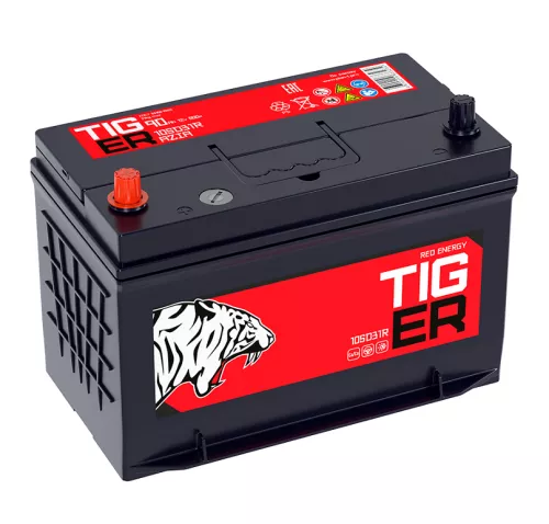 Аккумулятор Tiger Red Energy 105D31R 90Ач 800А Аккумулятор Tiger Red Energy 105D31R 90Ач 800А