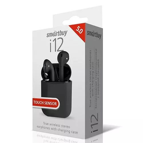 Фото tws smartbuy i12 гарнитура bluetooth touch-сенсор bt 5.0 TWS Smartbuy i12 гарнитура Bluetooth Touch-сенсор BT 5.0