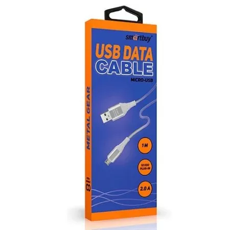 Кабель SMARTBUY USB Micro в рез.оплет. Gear, 1м. мет.након., черный