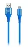 Кабель SMARTBUY USB Micro в рез.оплет. Gear, 1м. мет.након., синий