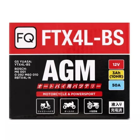 Фото аккумулятор fq ftx4l agm  емк.3.0а/ч; п.т.50а Аккумулятор FQ FTX4L AGM  емк.3.0А/ч; п.т.50А