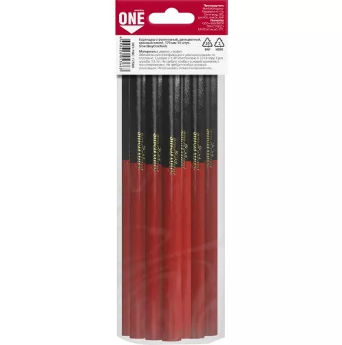 Фото карандаш smartbuy one tools строительный двуцветный красный/синий 175мм Карандаш Smartbuy One Tools строительный двуцветный красный/синий 175мм