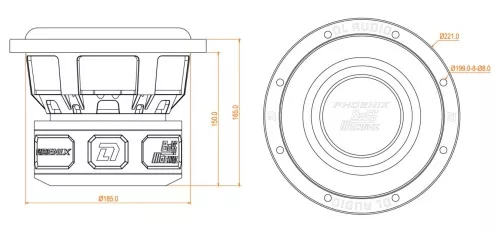 Фото dl audio phoenix bass machine 8 сабвуфер DL Audio Phoenix Bass Machine 8 сабвуфер