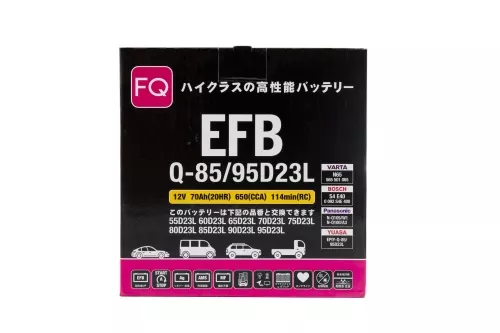 Фото аккумулятор fq efb q-85 95d23l ёмк.70 ач. п.т. 650 а Аккумулятор FQ EFB Q-85 95D23L ёмк.70 Ач. п.т. 650 а